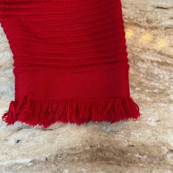 Joy Joy cardigan red knit ribbed frayed edge sweater size M/L - Picture 3 of 8